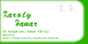 karoly hamar business card